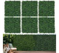 Moeput 12 pannelli da parete in erba artificiale, 25,4 x 25,4 cm, pannelli da parete in erba artificiale, sfondo verde, pannelli per siepi in bosso, pannelli per sfondo da parete per feste, matrimoni,