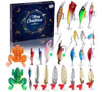 Moerstar Calendario Avvento Pesca 2025, Calendario dell'Avvento Uomo con 24 Esche Accessori Pesca per Regali Natale Papà Nonni Fratelli (Stil2)