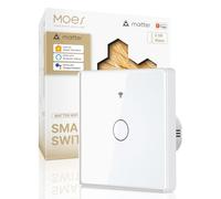 MOES 2.5D Matter WiFi Interruttore Touch a Pannello Intelligente, Sincronizzazione Bidirezionale, Filo Neutro Richiesto, Compatibile con Alexa/Apple Home/Google Home/SmartThings/Tuya, 1 Gang