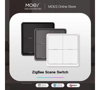 MOES 4 Gang Tuya ZigBee Wireless 12 Scena Interruttore Controller a pulsante Alimentato a batteria Scenario di automazione per dispositivi Tuya
