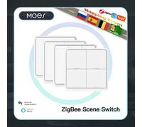 MOES 4 Gang Tuya ZigBee Wireless 12 Scena Interruttore Controller a pulsante Alimentato a batteria Scenario di automazione per dispositivi Tuya