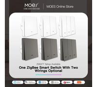 MOES Intelligente Interruttore Della Luce Tuya ZigBee Senza Neutro Wire No Condensatore Necessario Vita Intelligente 2/3 Vie Funziona con Alexa Google Casa 2mqtt 1 gang white