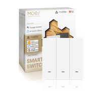 MOES Interruttore Intelligente Matter,WiFi Interruttore a Sincronizzazione Bidirezionale, Filo Neutro Richiesto, Compatibile con Alexa/Apple Home/Google Home/SmartThings/Tuya, 3 Gang