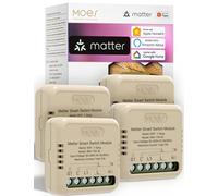 MOES Interruttore Intelligente Matter WiFi, Modulo Intelligente, Richiede Filo Neutro, Controllo a Distanza, Programmazione Accensione/Spegnimento, Compatibile con Alexa/Apple Home/Google Home 10A