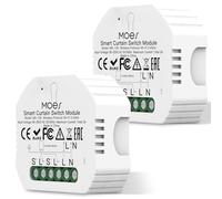 MOES Interruttore modulo tapparella collegato, interruttore tenda persiane WiFi, compatibile con Alexa Google Home Smart Life Tuya per controllo vocale, intelligente relè domotico, 2 pezzi