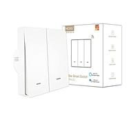 MOES interruttore smart ZigBee, e senza cavo neutro, non richiede condensatore, Smart Life Tuya app controllo da remoto, compatibile con Alexa Google Home, richiede Hub Zigbee Tuya, 2 Gang, bianco