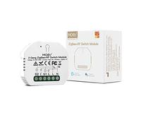 MOES Mini DIY Tuya ZigBee Modulo interruttore della luce intelligente 2 Gang, Compatibile con l'app Smart Life/Tuya, Telecomando, Alexa e Google Home, 1/2 Way【È richiesto il gateway Tuya ZigBee】