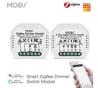 MOES Mini FAI DA TE Tuya ZigBee Smart 1/2 gang Luce Dimmer Interruttore Modulo Hub Richiesto Vita Intelligente App Alexa Google Casa Controllo Vocale