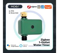 MOES Smart ZigBee Water Timer, filtro ingresso in ottone, sistema di irrigazione programmabile, funziona con Tuya, Alexa e Google Home