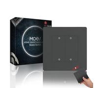 MOES Star Ring Interruttore wireless Zigbee, 4 Gang per 12 scenes Interruttore, Compatibile con Alexa/Google Home, richiede MOES Zigbee HUB, batteria inclusa, grigio nichel