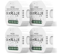 MOES Tuya WiFi - Set di 4 interruttori per tapparelle, timer per tapparelle, compatibile con Alexa Google Assistant, MOES/Tuya/Smart Life