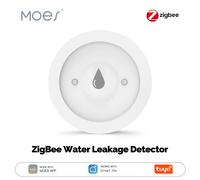 MOES Tuya ZigBee Rilevatore di perdite d'acqua Sensore di immersione intelligente per allarme di inondazione d'acqua IP66 Funziona con l'app Smart Life Monitoraggio remoto