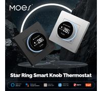 MOES Tuya ZigBee Termostato con manopola intelligente Serie Star Ring Regolatore di temperatura Caldaia ad acqua Riscaldamento elettrico con Alexa Google