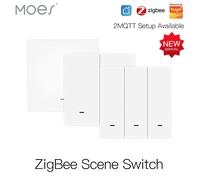 MOES Tuya ZigBee Wireless 9 Scena Interruttore Pulsante Alimentato a Batteria Trasmettitore Smart Life App Automazione 1/2/3 Gang 1 GANG
