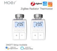 MOES Tuya ZigBee3.0 Valvola attuatore radiatore Termostato intelligente Regolatore di temperatura Sensore interno TRV Controllo vocale con Alexa 3 PCS