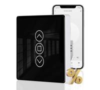 MOES WiFi interruttore intelligente per tende touch screen in vetro curvo 2.5D, supporta smart living/graffiti e Alexa/Google home applicazione di controllo vocale nero