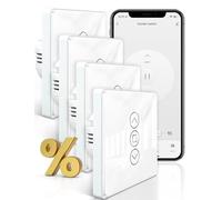 MOES WiFi interruttore intelligente per tende touch screen in vetro curvo 2.5D, supporta smart living/graffiti e Alexa/Google home applicazione di controllo vocale 4 pezzi