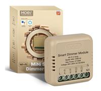 MOES WiFi Modulo Dimmer LED Intelligente, Mini design, Supporto multi-controllo, Compatibile con Alexa e Google Assistant, Supporta solo la rete a 2.4Ghz, Supporta tubi MOS, 2 GANG