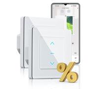 MOES Wlan Smart - Interruttore per tapparelle, controllo percentuale per tapparelle, interruttore touch Alexa, Smart Persiana, Roller Shutter Switch con app Smart Life/Tuya, Alexa/Google, 2 pezzi