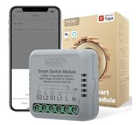 MOES Zigbee Interruttore della luce da incasso, modulo Mini Smart Relè (richiede un conduttore neutro e un gateway MOES), compatibile con Smart Life Tuya, Alexa e Google Home 2 Vie