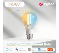 MOES ZigBee Lampadina Edison LED Smart 7W E27, dimmerabile, funziona con Alexa e Google Home, controllo vocale, luce a filamento vintage