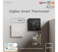 Moes Zigbee Termostato Regolatore di Temperatura Ambiente di Acqua/Riscaldamento Elettrico a Pavimento Caldaia a Gas Umidità Tuya Funziona con Alex 5A16A water gas boiler BK