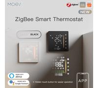 MOES Zigbee Termostato Regolatore di Temperatura Ambiente di Acqua/Riscaldamento Elettrico a Pavimento Caldaia a Gas Umidità Tuya Funziona con Alex 5A16A