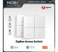 MOES ZigBee Tuya 4 Gang Wireless 12 Scena Interruttore Pulsante Telecomando Alimentato a batteria per l'automazione dell'app Smart Life