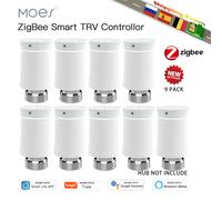 MOES ZigBee3.0 TRV Tuya Valvola Attuatore Radiatore Termostato Programmabile Intelligente Controllo del Riscaldatore di Temperatura Alexa google home voice 6PCS Black Valve