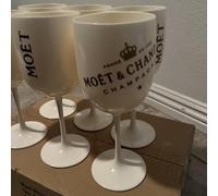 Moët & Chandon Ice Imperial - Set di 6 bicchieri da champagne in acrilico, 0,45 l, con sottobicchieri (6 pezzi)