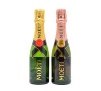 Moet & Chandon - Imperial Brut NV & Rose Imperial Mini Champagne 20cl x 2 1...