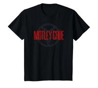 Mötley Crüe Pentagram Logo Maglietta, Bambini, Nero, 4 Anni