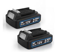 MoeuGreenBattX Batteria di ricambio per Makita 12v: Batteria agli ioni di litio da 2,5Ah per Makita BL1021B BL1015 BL1020B BL1041B BL1016 197396-9 632F59-1 (2 pezzi)