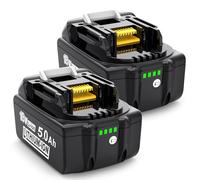 MoeuGreenBattX Batteria di ricambio per Makita 18v: 5.0Ah agli ioni di litio originale per Makita - compatibile con BL1850B BL1850 BL1860B BL1860 194205-3 LXT-400 (2 pezzi)