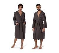 Möve - Accappatoio con Cappuccio, in Piquet, Cotone, Grigio, XL