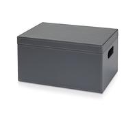 Möve Cube - Scatola portaoggetti, Finta Pelle, Grigio, 34,5 x 24 x 18 cm