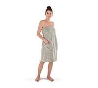 Möve Eden - Sarong in velluto, 90% cotone, 10% lino, taglia 40-48, colore naturale/nero