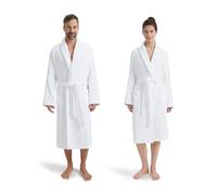 Möve Homewear Schalkragenmantel Basic Accappatoio con Collo Sciallato, Bianco, L Unisex-Adulto