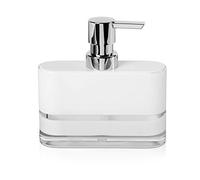 möve Line - Dispenser per sapone liquido, 13 x 4 x 14 cm, in acrilico, colore: Bianco