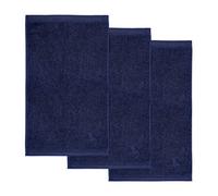 Möve Superwuschel - Set da 3 asciugamani per ospiti, 30 x 50 cm, 100% cotone, colore blu mare profondo (deep sea)