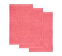 Möve Superwuschel - Set da 3 asciugamani per ospiti, 30 x 50 cm, 100% cotone, colore corallo