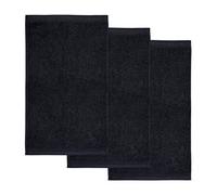 Möve Superwuschel - Set da 3 asciugamani per ospiti, 30 x 50 cm, 100% cotone, colore nero