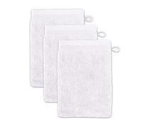 Möve Superwuschel - Set da 3 guanti da bagno, 15 x 20 cm, 100% cotone, colore bianco neve