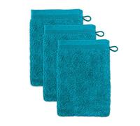 Möve Superwuschel - Set da 3 guanti da bagno, 15 x 20 cm, 100% cotone, colore blu laguna (lagoon)