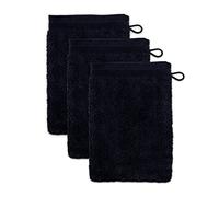 Möve Superwuschel - Set da 3 guanti da bagno, 15 x 20 cm, 100% cotone, colore nero