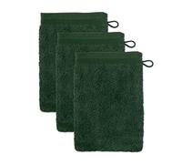 Möve Superwuschel - Set da 3 guanti da bagno, 15 x 20 cm, 100% cotone, colore verde cipresso