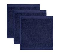 Möve Superwuschel - Set da 3 lavette, 30 x 30 cm, 100% cotone, colore blu mare profondo (deep sea)