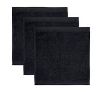 Möve Superwuschel - Set da 3 lavette, 30 x 30 cm, 100% cotone, colore nero