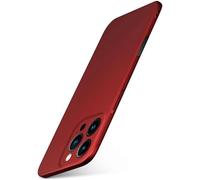 moex Alpha Case per Apple iPhone 16 Pro Max Custodia ultra sottile con protezione aumentata della fotocamera, sottile cover rigida, minimalistica, colore rosso opaco