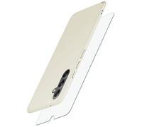 moex Alpha Case per Samsung Galaxy A34 5G Custodia con pellicola protettiva, ultra sottile, resistente agli urti, 360 gradi, custodia rigida e protezione schermo, minimalista in crema